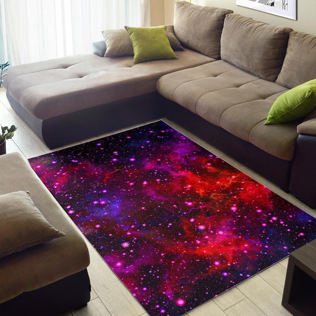 Purple Dark Galaxy Space Print Area Rug