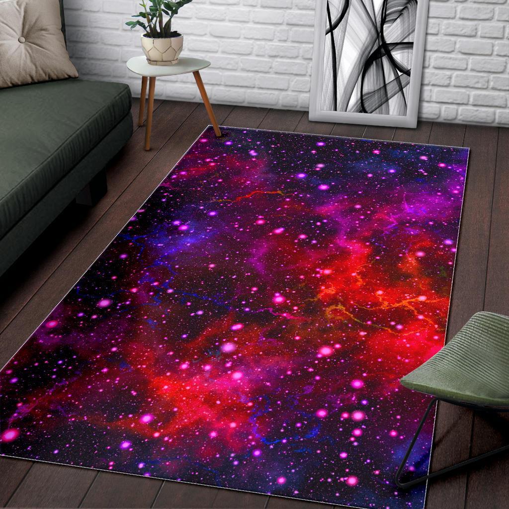 Purple Dark Galaxy Space Print Area Rug