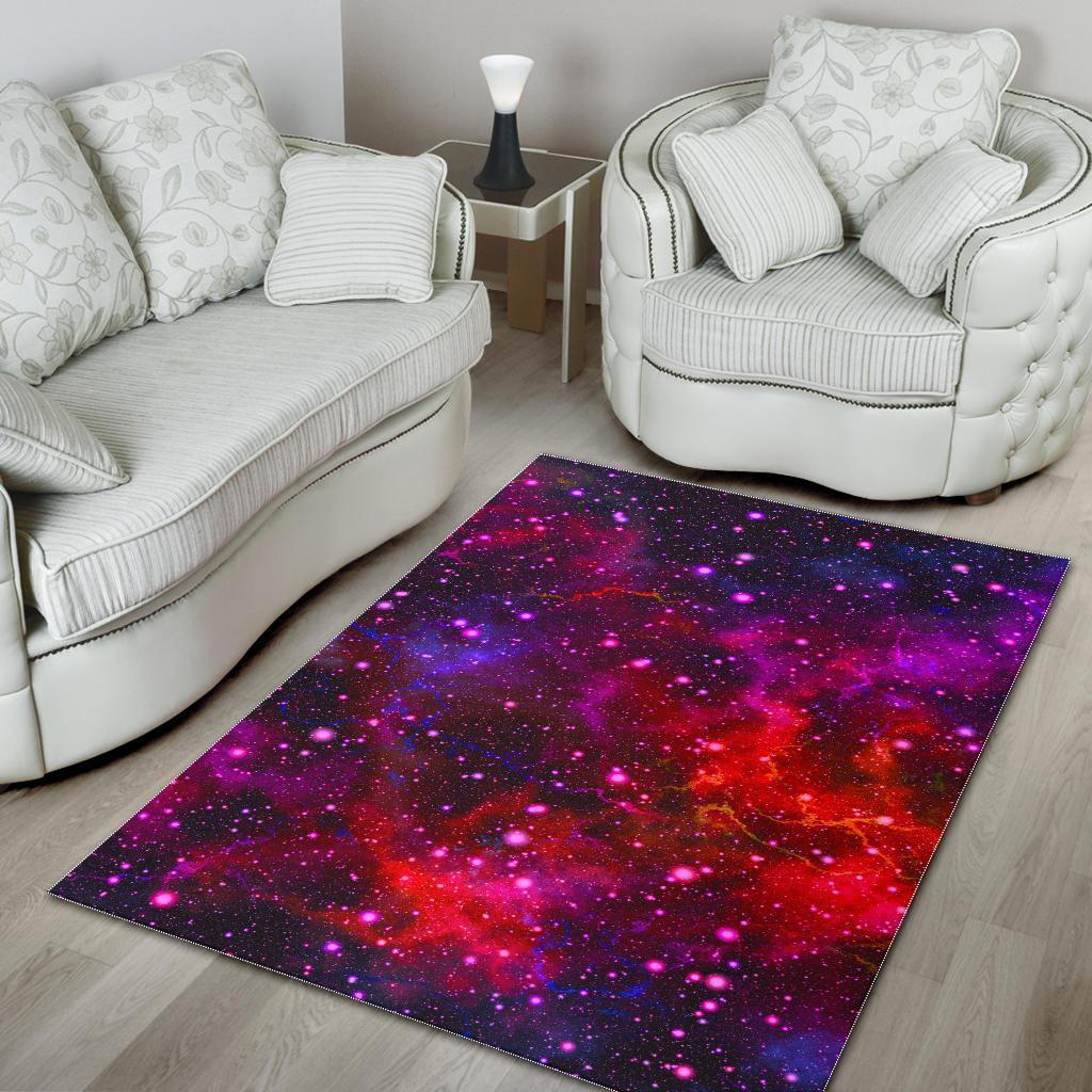 Purple Dark Galaxy Space Print Area Rug