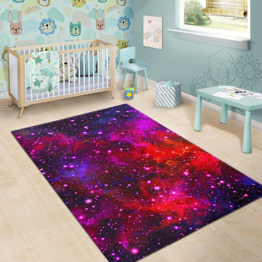 Purple Dark Galaxy Space Print Area Rug