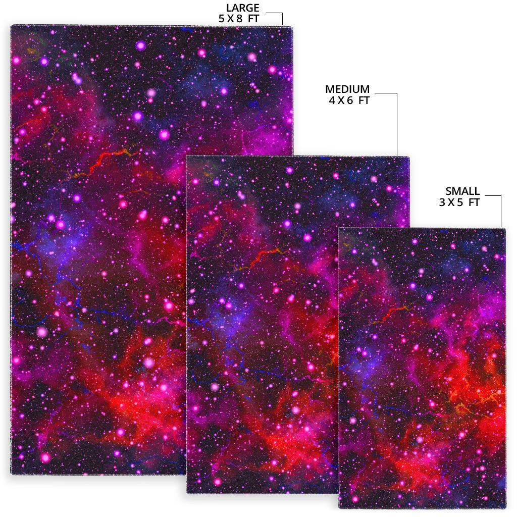 Purple Dark Galaxy Space Print Area Rug