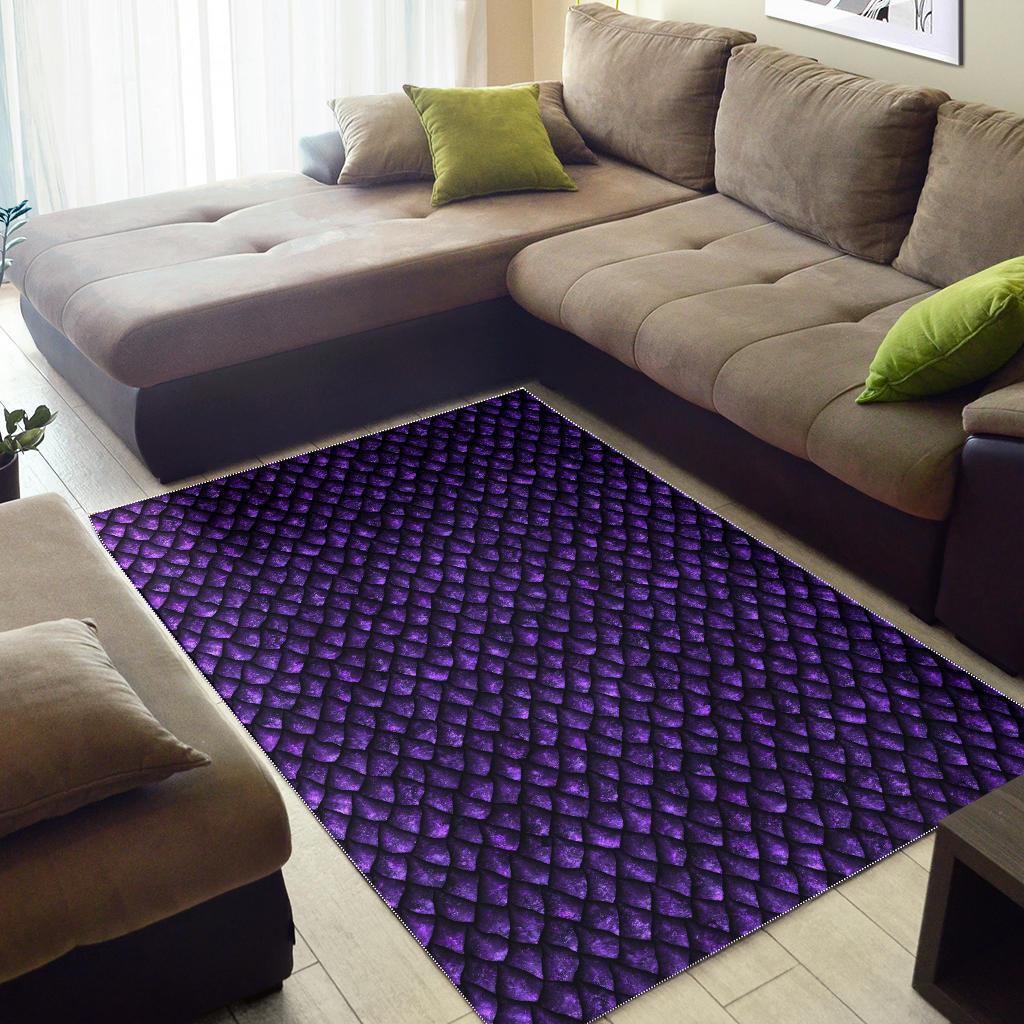 Purple Dragon Scales Pattern Print Area Rug