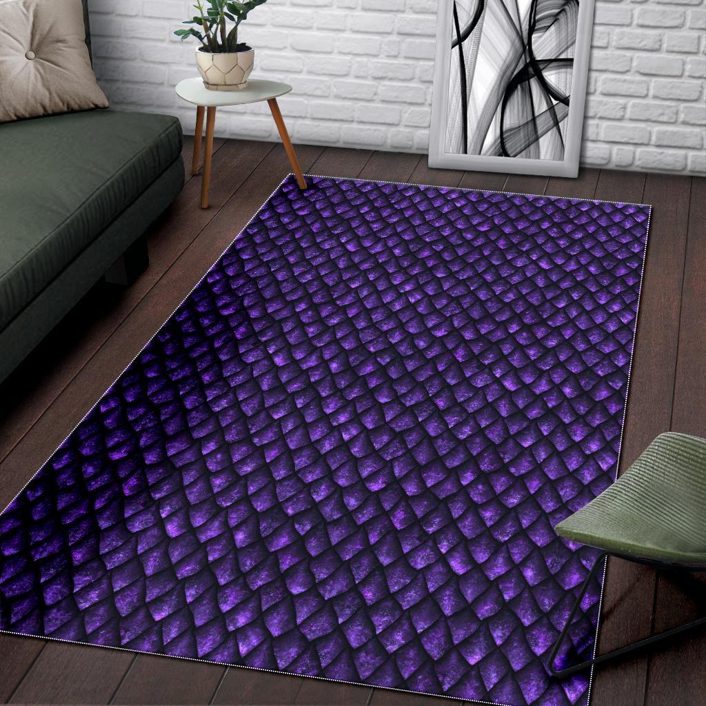 Purple Dragon Scales Pattern Print Area Rug