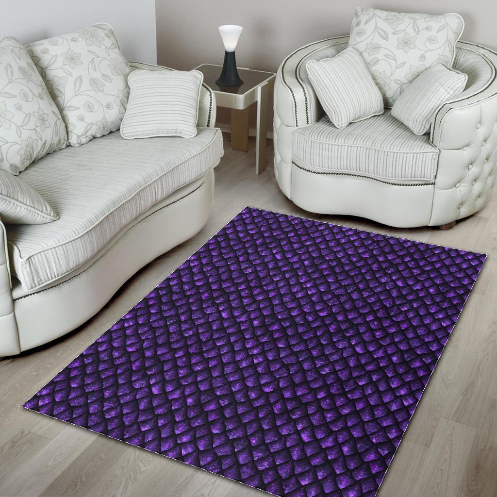 Purple Dragon Scales Pattern Print Area Rug