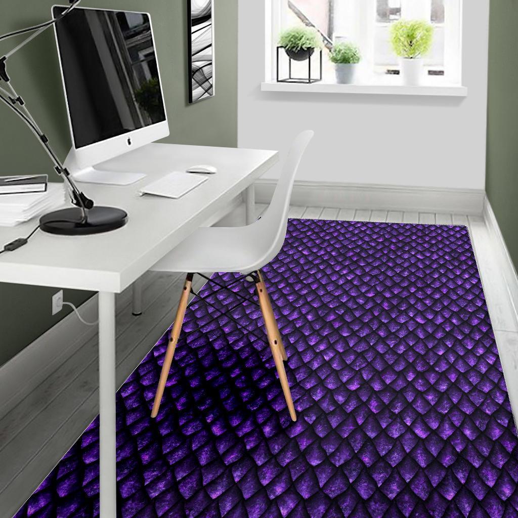 Purple Dragon Scales Pattern Print Area Rug