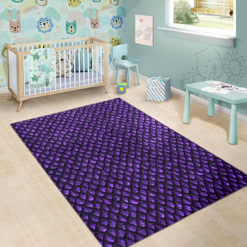 Purple Dragon Scales Pattern Print Area Rug