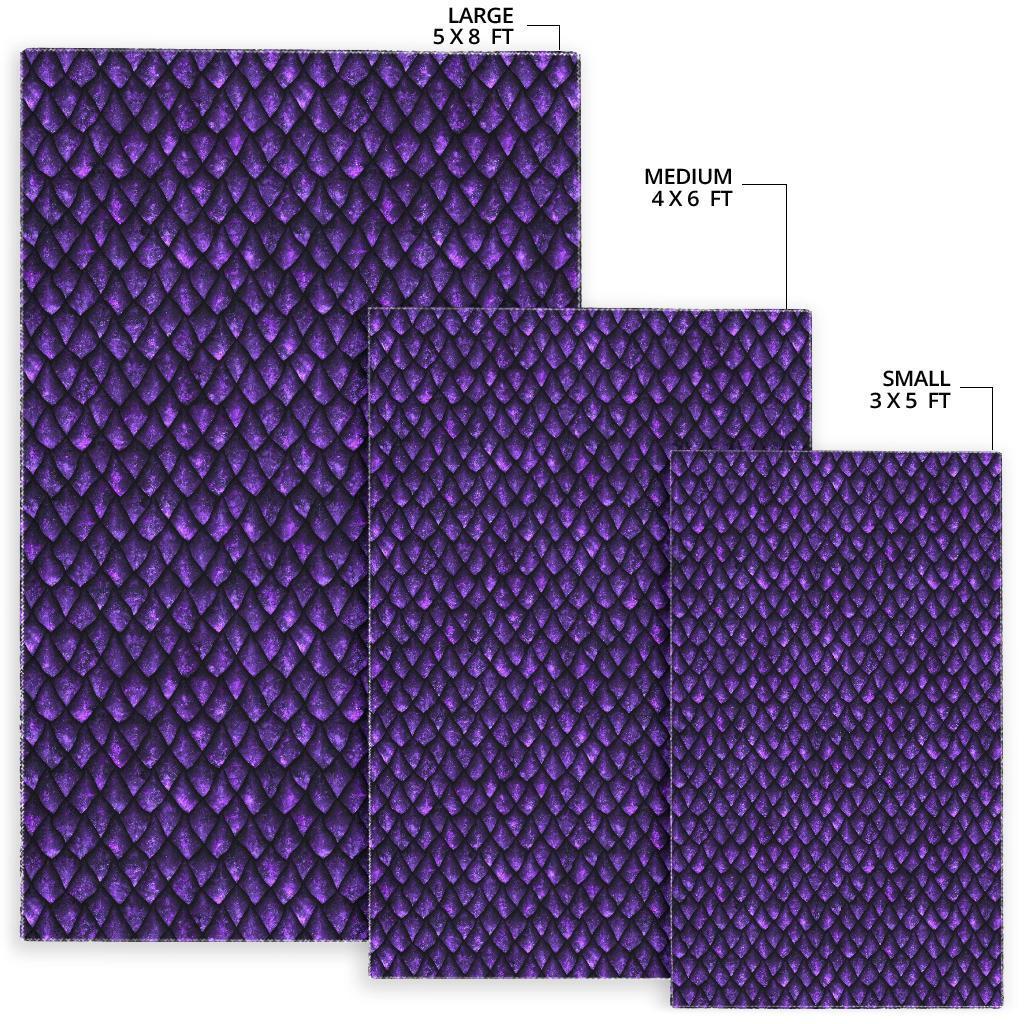 Purple Dragon Scales Pattern Print Area Rug