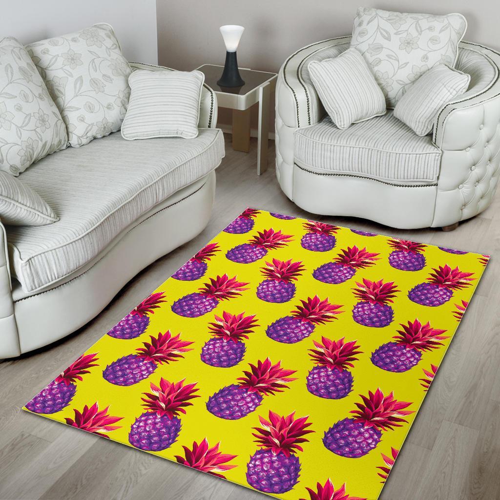 Purple EDM Pineapple Pattern Print Area Rug