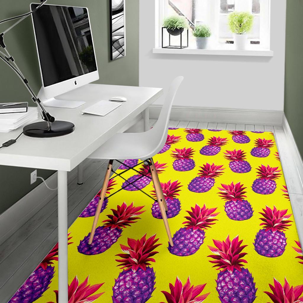 Purple EDM Pineapple Pattern Print Area Rug