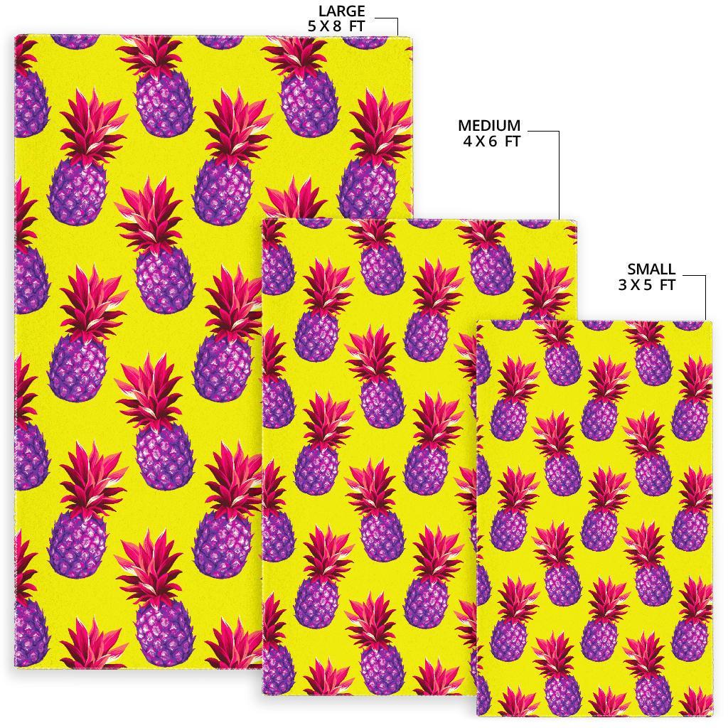 Purple EDM Pineapple Pattern Print Area Rug