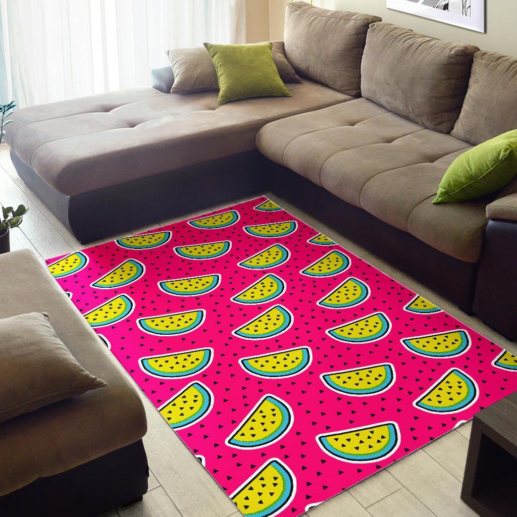 Purple Fancy Watermelon Pattern Print Area Rug
