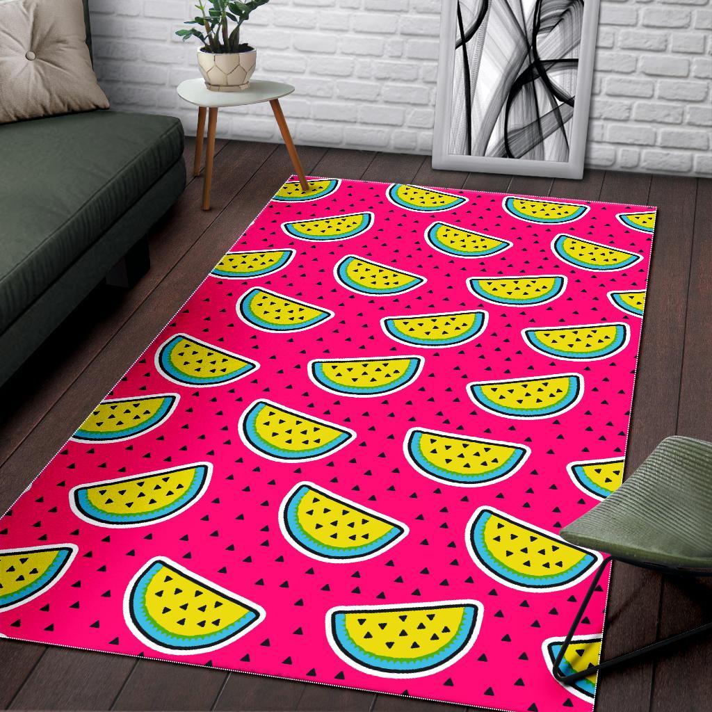 Purple Fancy Watermelon Pattern Print Area Rug