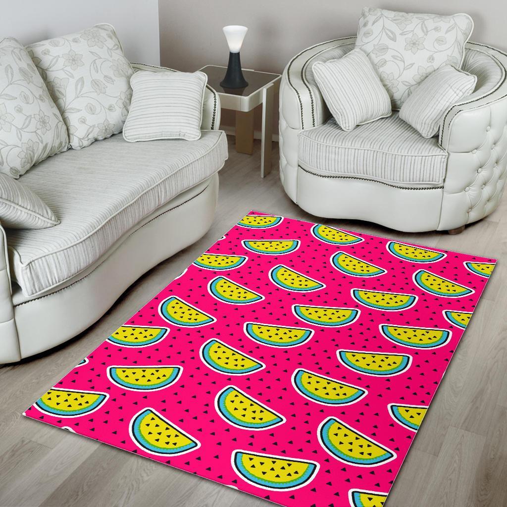 Purple Fancy Watermelon Pattern Print Area Rug