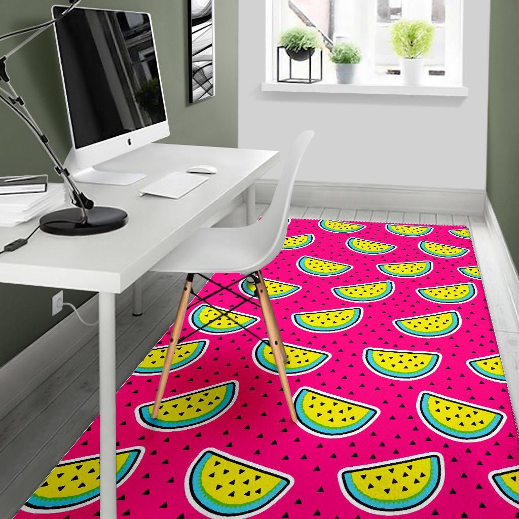 Purple Fancy Watermelon Pattern Print Area Rug