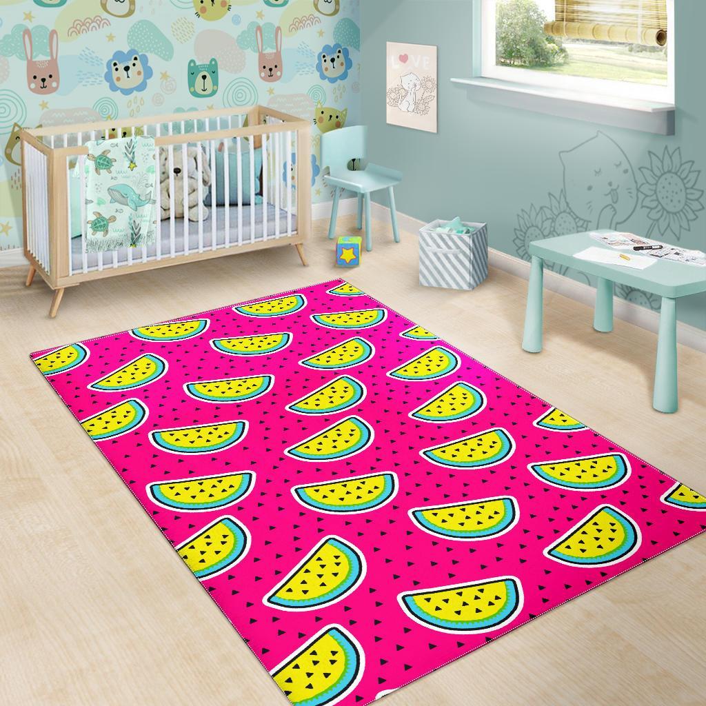 Purple Fancy Watermelon Pattern Print Area Rug