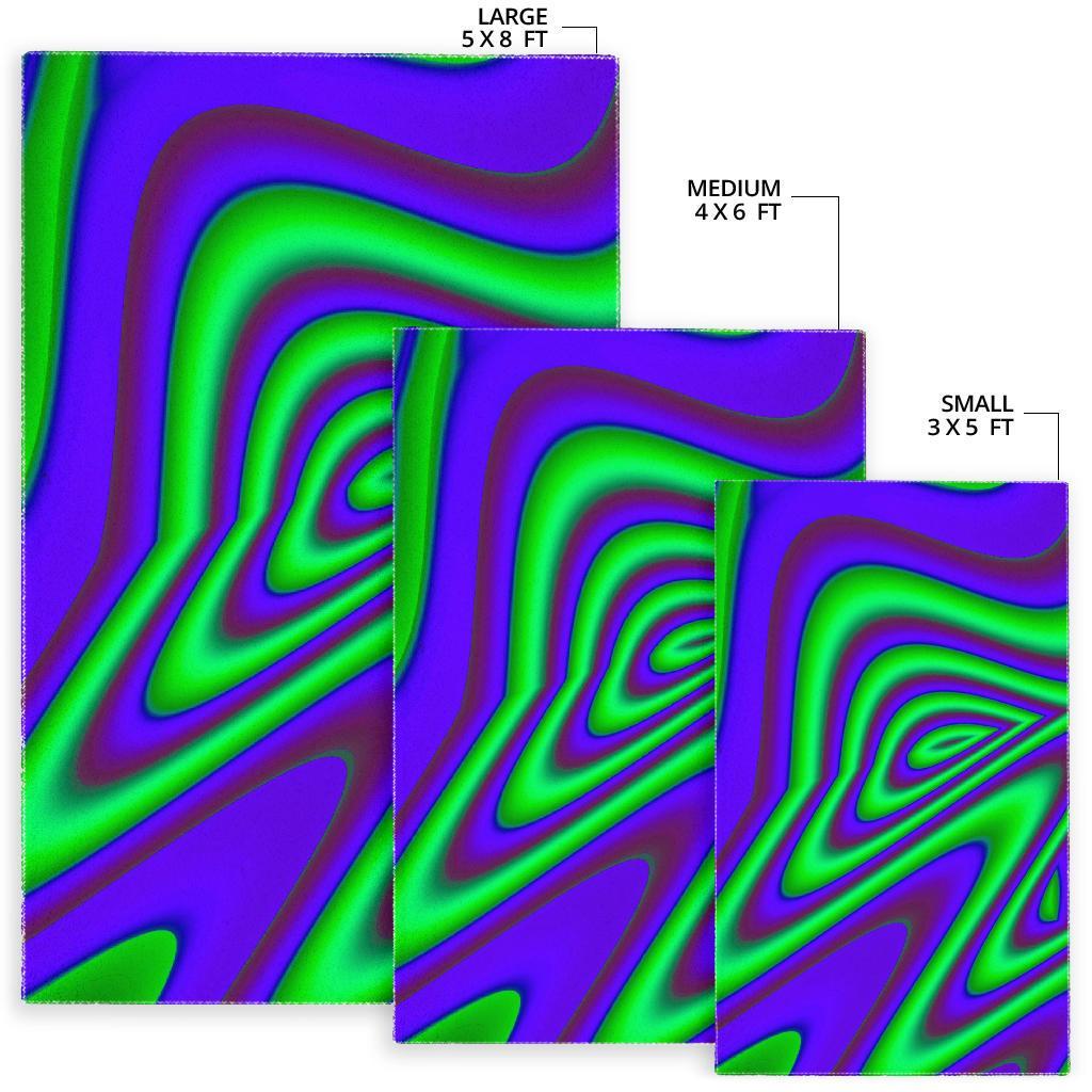Purple Green Psychedelic Trippy Print Area Rug