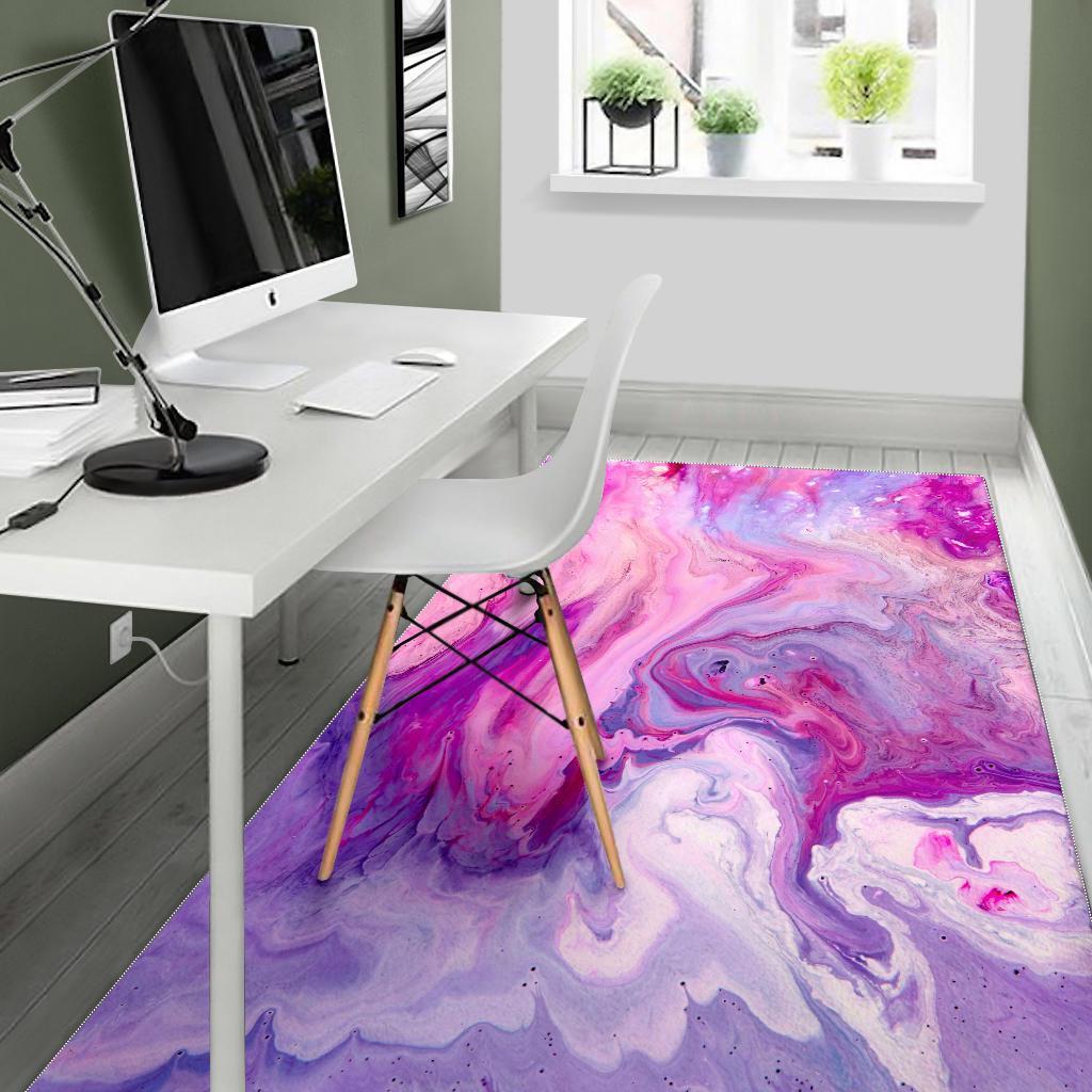 Purple Liquid Marble Print Area Rug