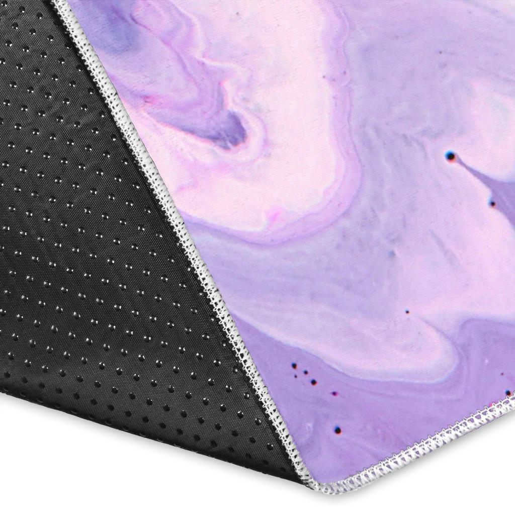 Purple Liquid Marble Print Area Rug