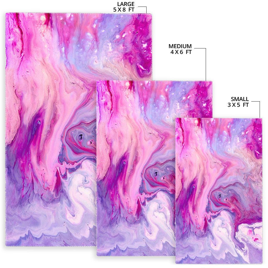 Purple Liquid Marble Print Area Rug