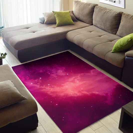 Purple Nebula Cloud Galaxy Space Print Area Rug