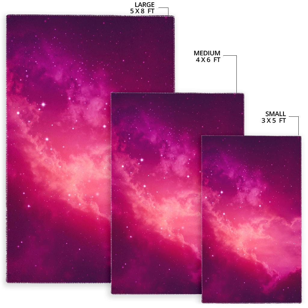Purple Nebula Cloud Galaxy Space Print Area Rug