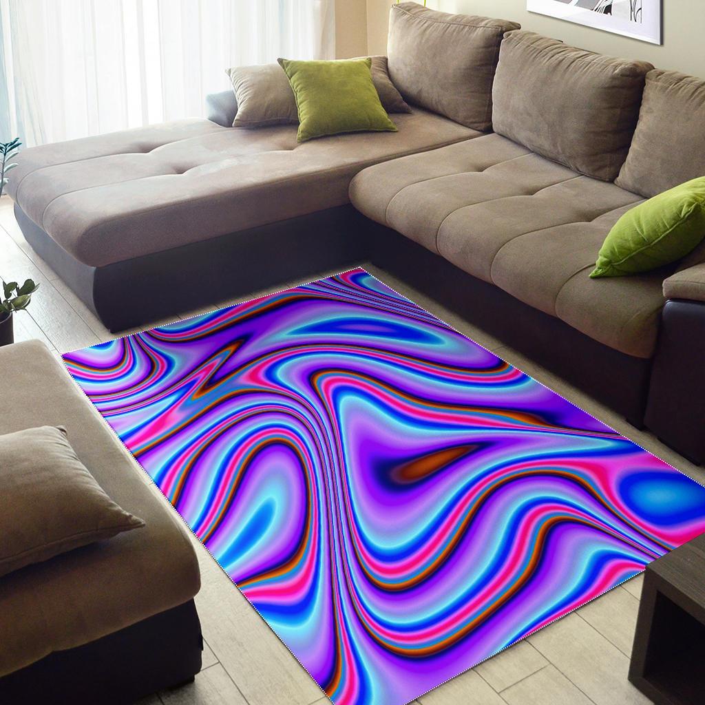 Purple Psychedelic Trippy Print Area Rug