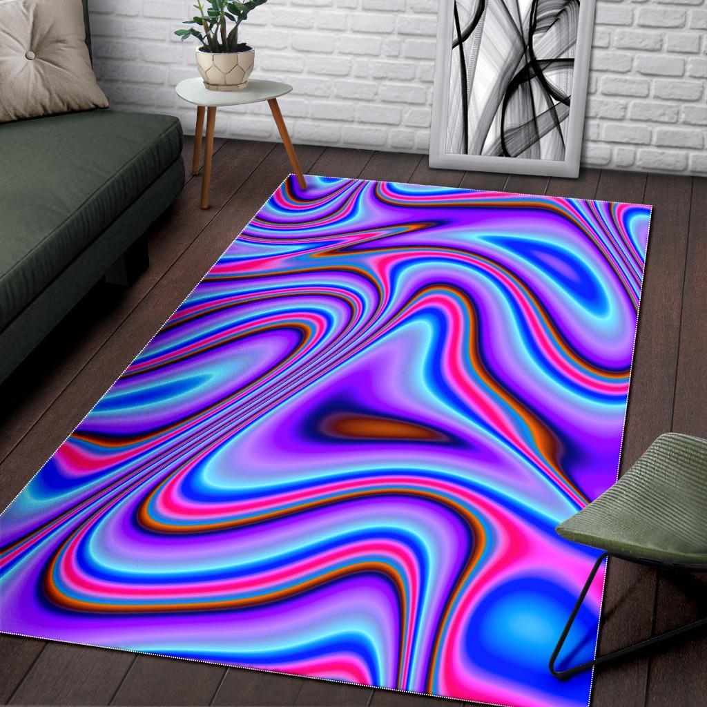 Purple Psychedelic Trippy Print Area Rug