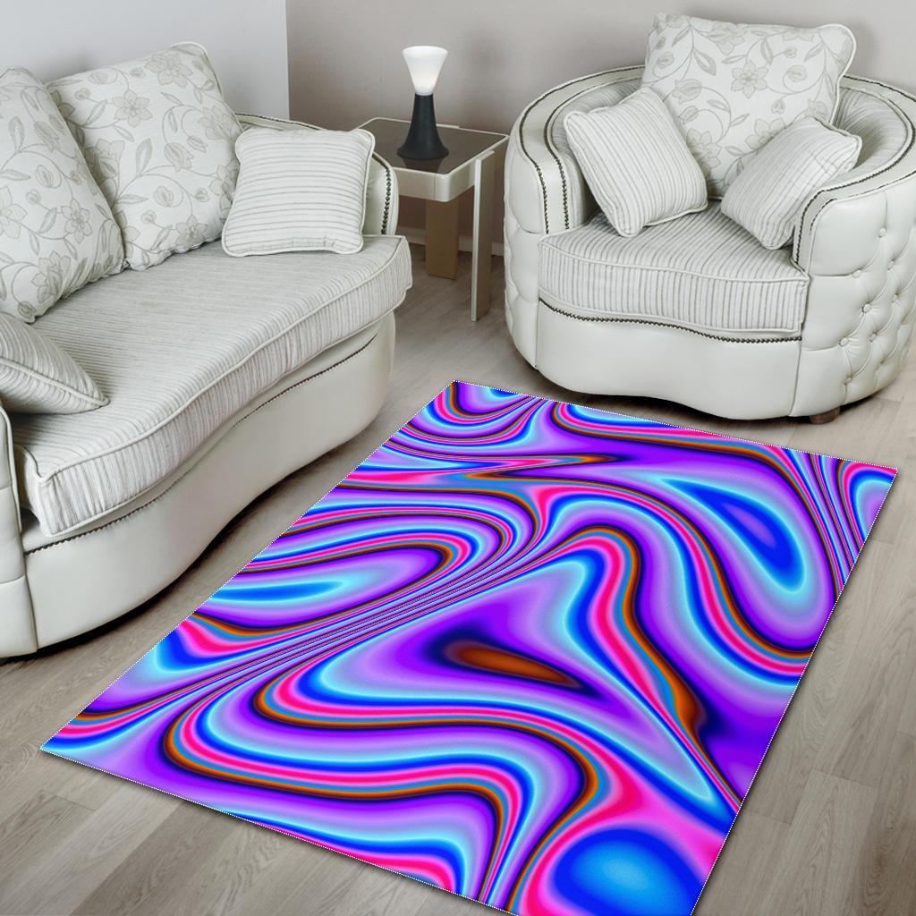 Purple Psychedelic Trippy Print Area Rug