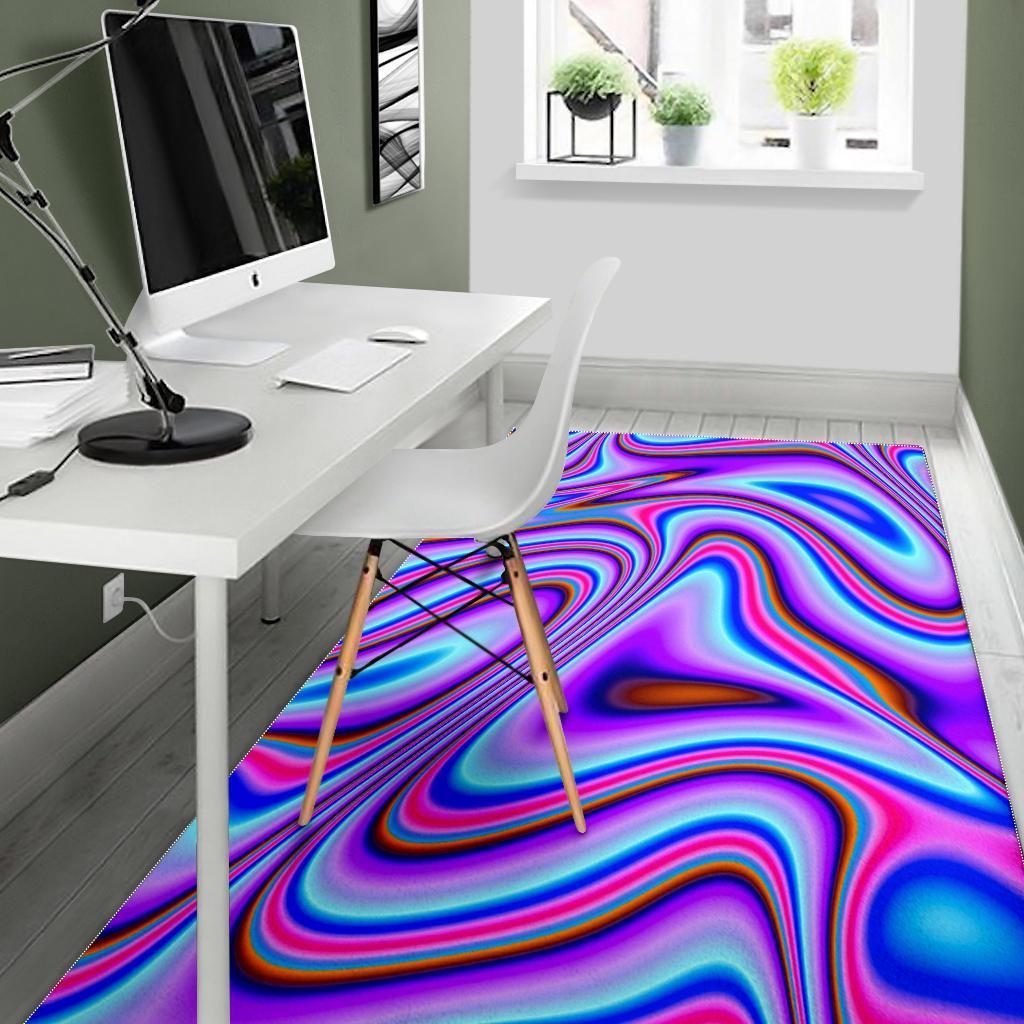 Purple Psychedelic Trippy Print Area Rug