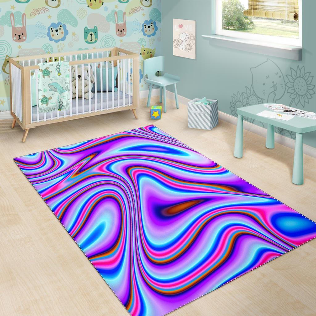 Purple Psychedelic Trippy Print Area Rug