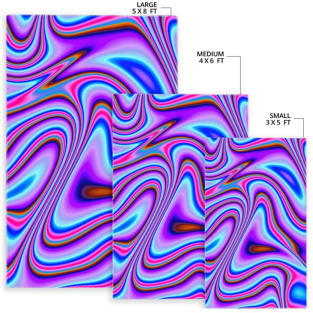 Purple Psychedelic Trippy Print Area Rug