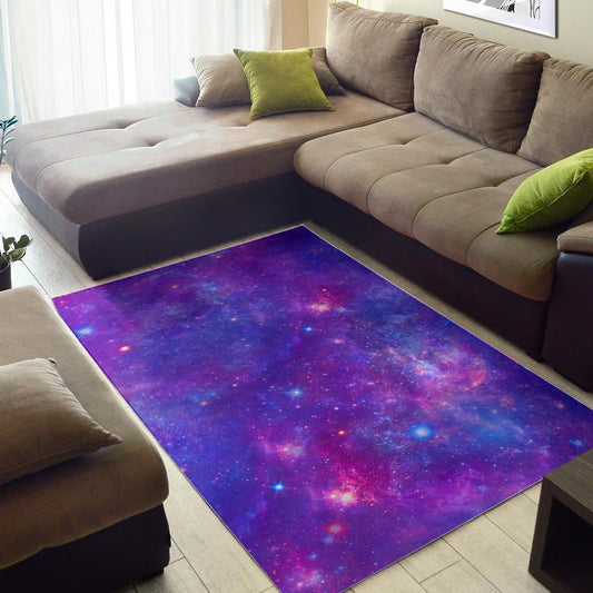 Purple Stardust Cloud Galaxy Space Print Area Rug