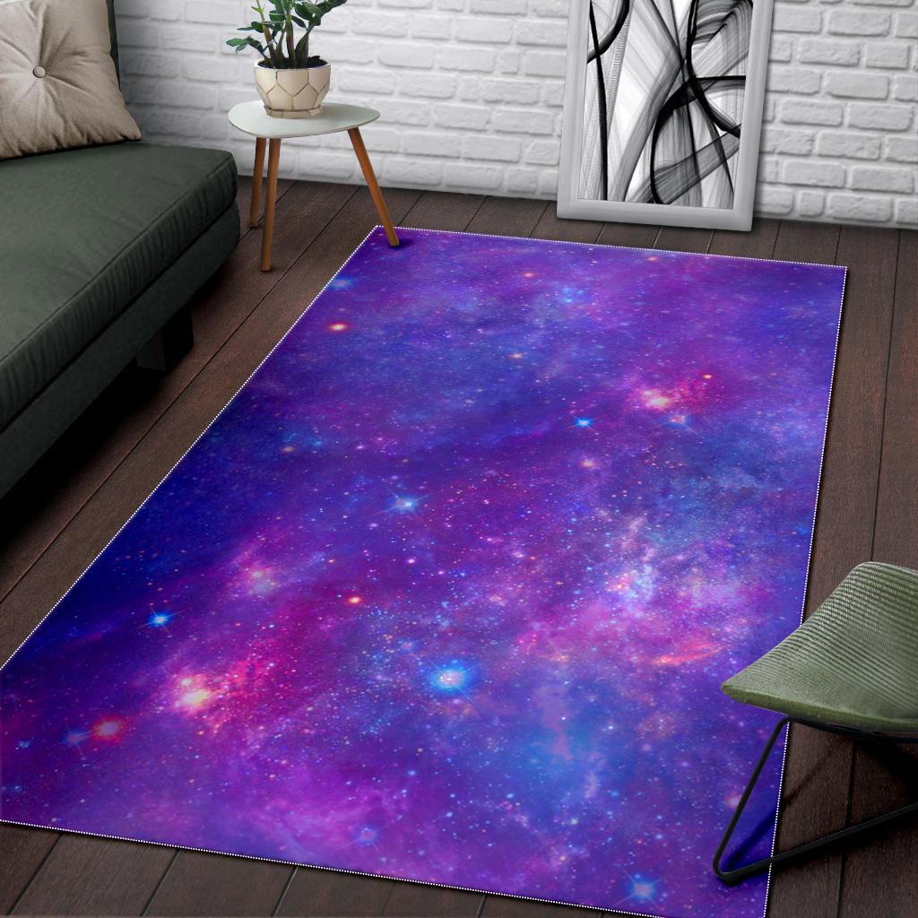 Purple Stardust Cloud Galaxy Space Print Area Rug