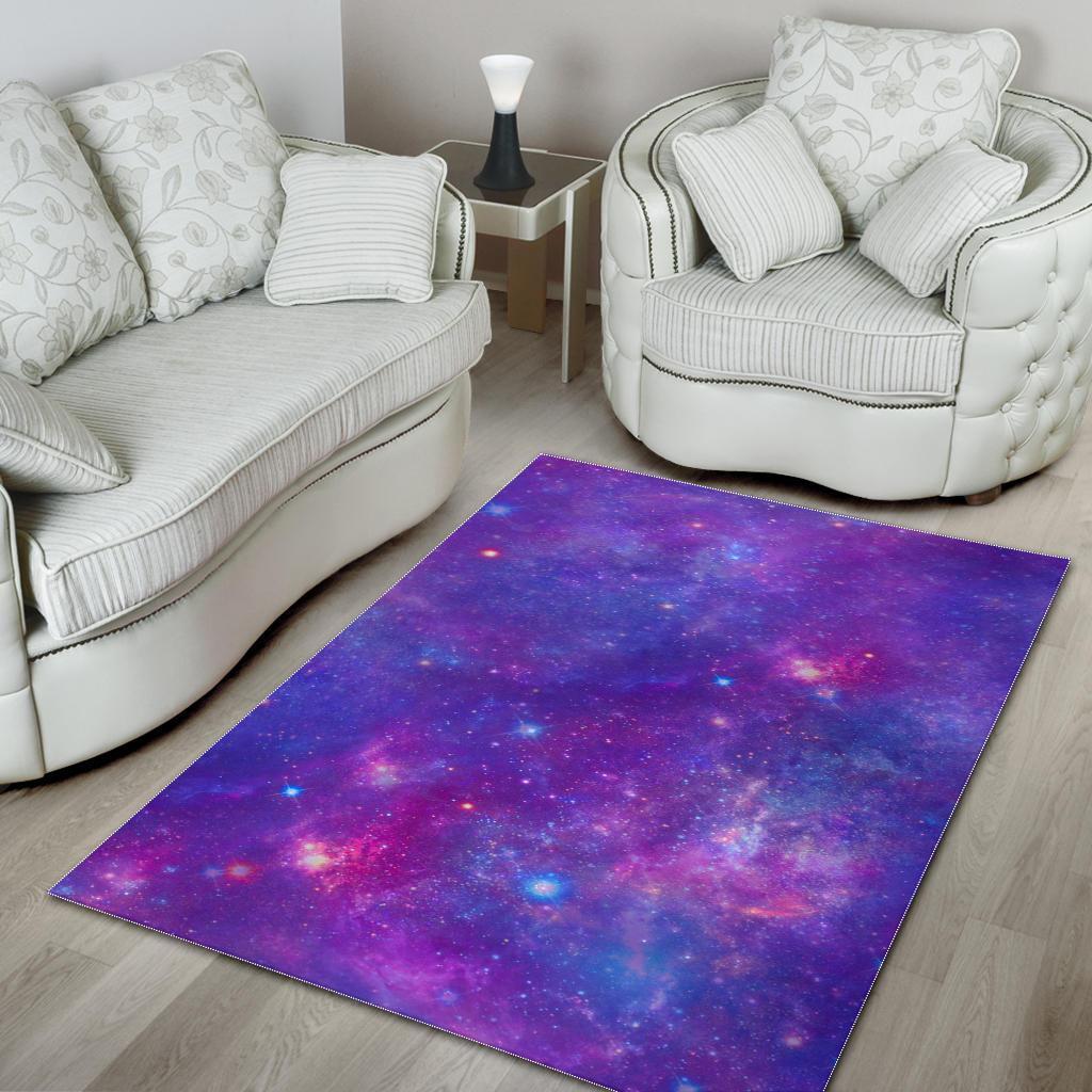 Purple Stardust Cloud Galaxy Space Print Area Rug