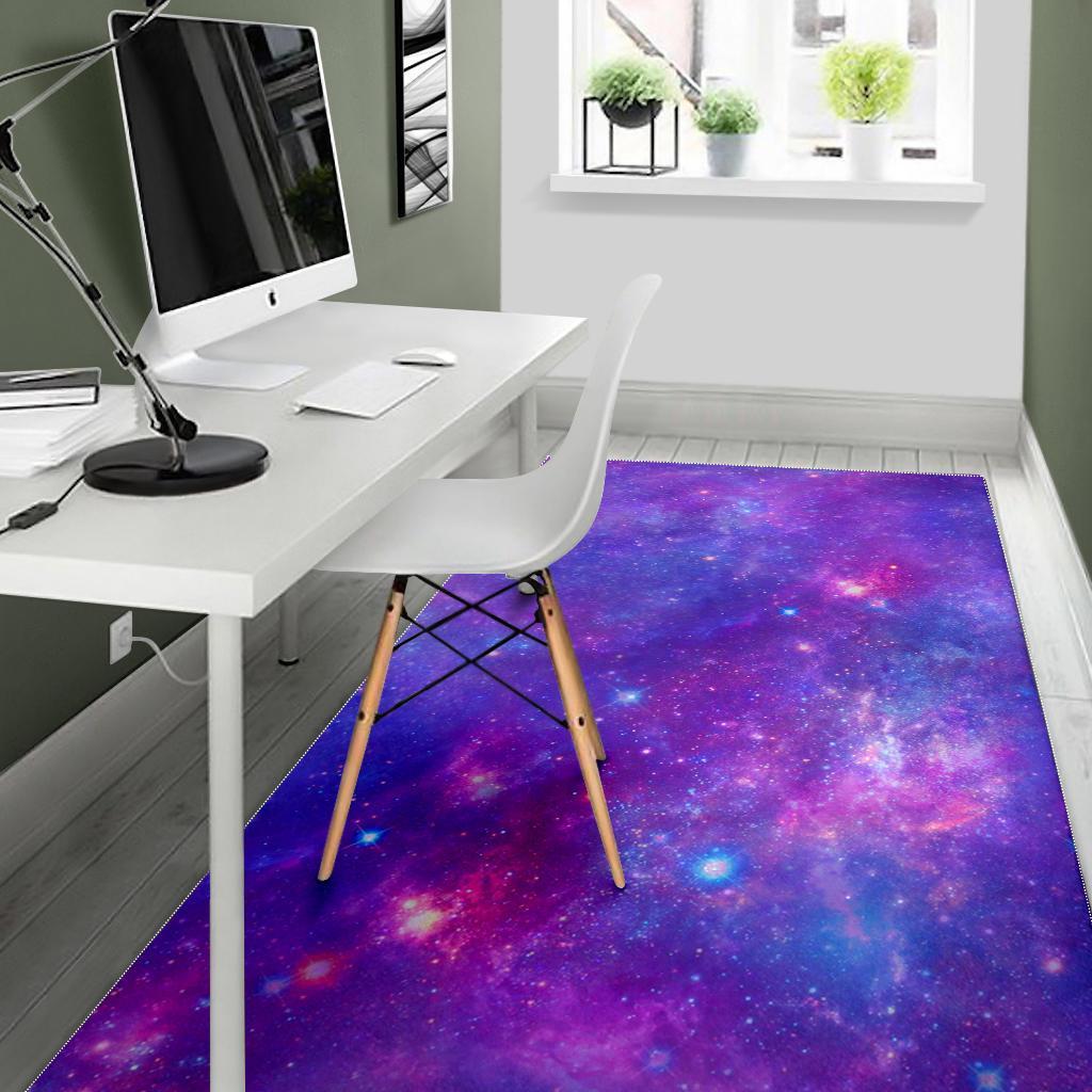 Purple Stardust Cloud Galaxy Space Print Area Rug