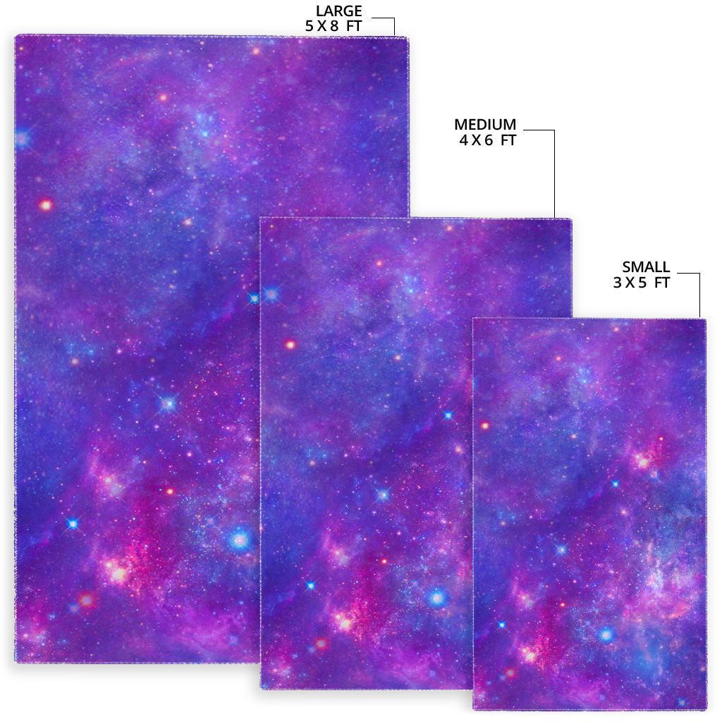 Purple Stardust Cloud Galaxy Space Print Area Rug