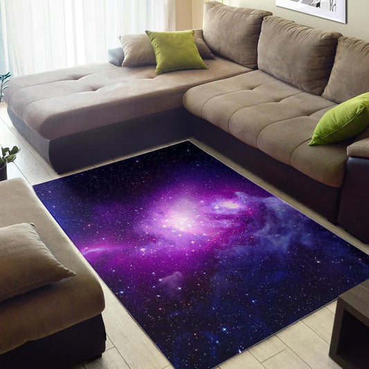 Purple Starfield Galaxy Space Print Area Rug