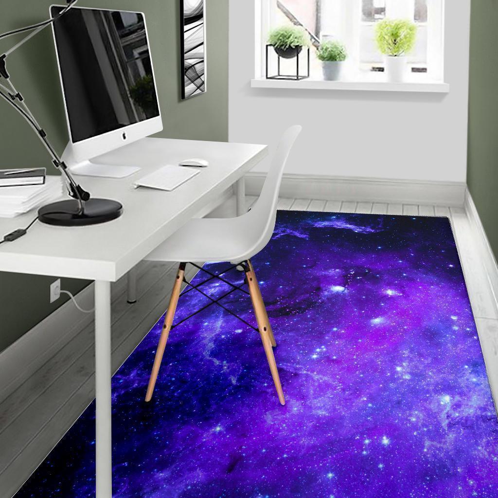 Purple Stars Nebula Galaxy Space Print Area Rug