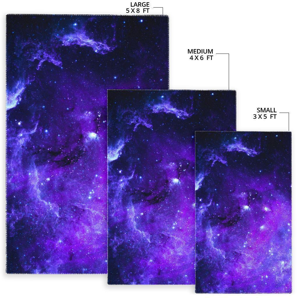 Purple Stars Nebula Galaxy Space Print Area Rug