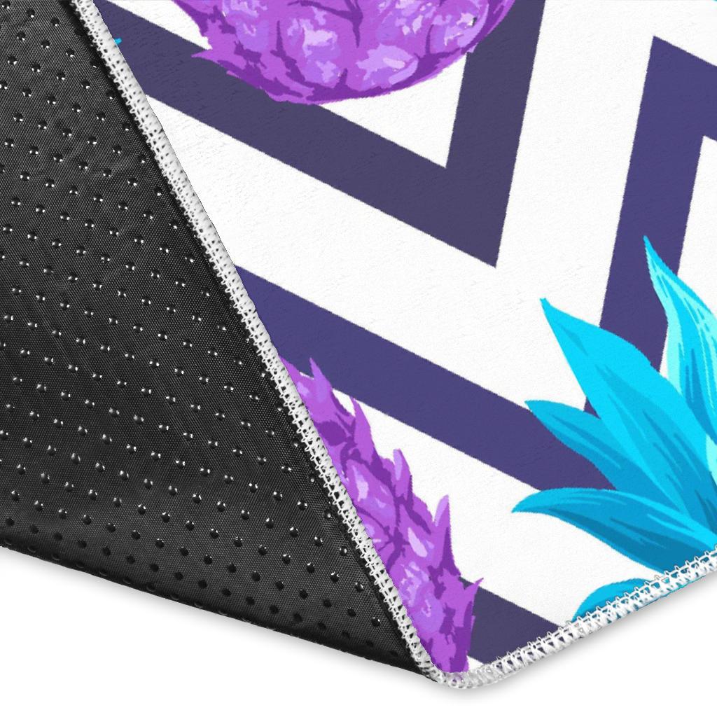 Purple Zig Zag Pineapple Pattern Print Area Rug