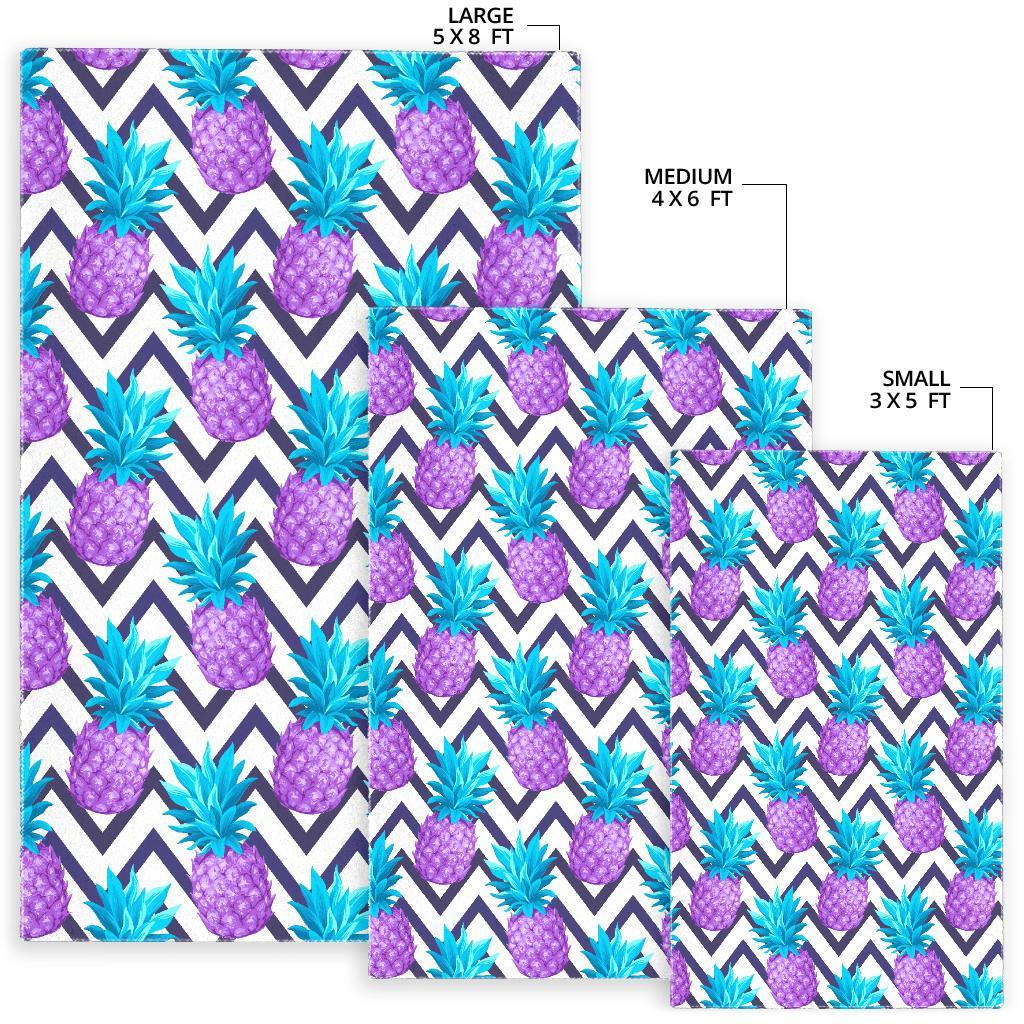 Purple Zig Zag Pineapple Pattern Print Area Rug