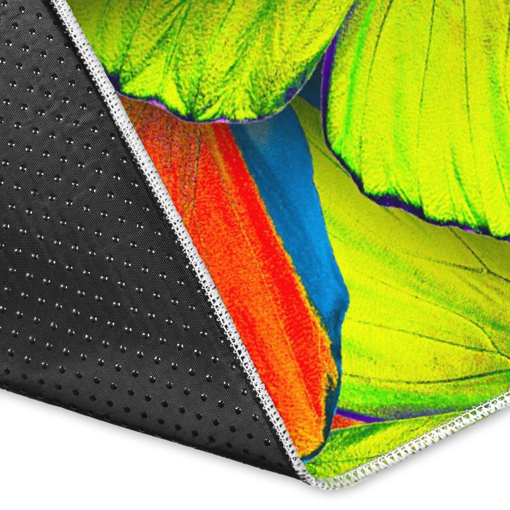 Rainbow Butterfly Pattern Print Area Rug