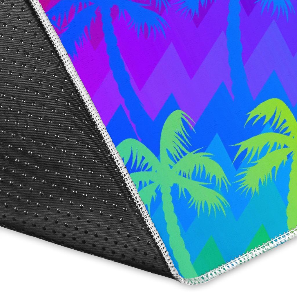 Rainbow Palm Tree Pattern Print Area Rug