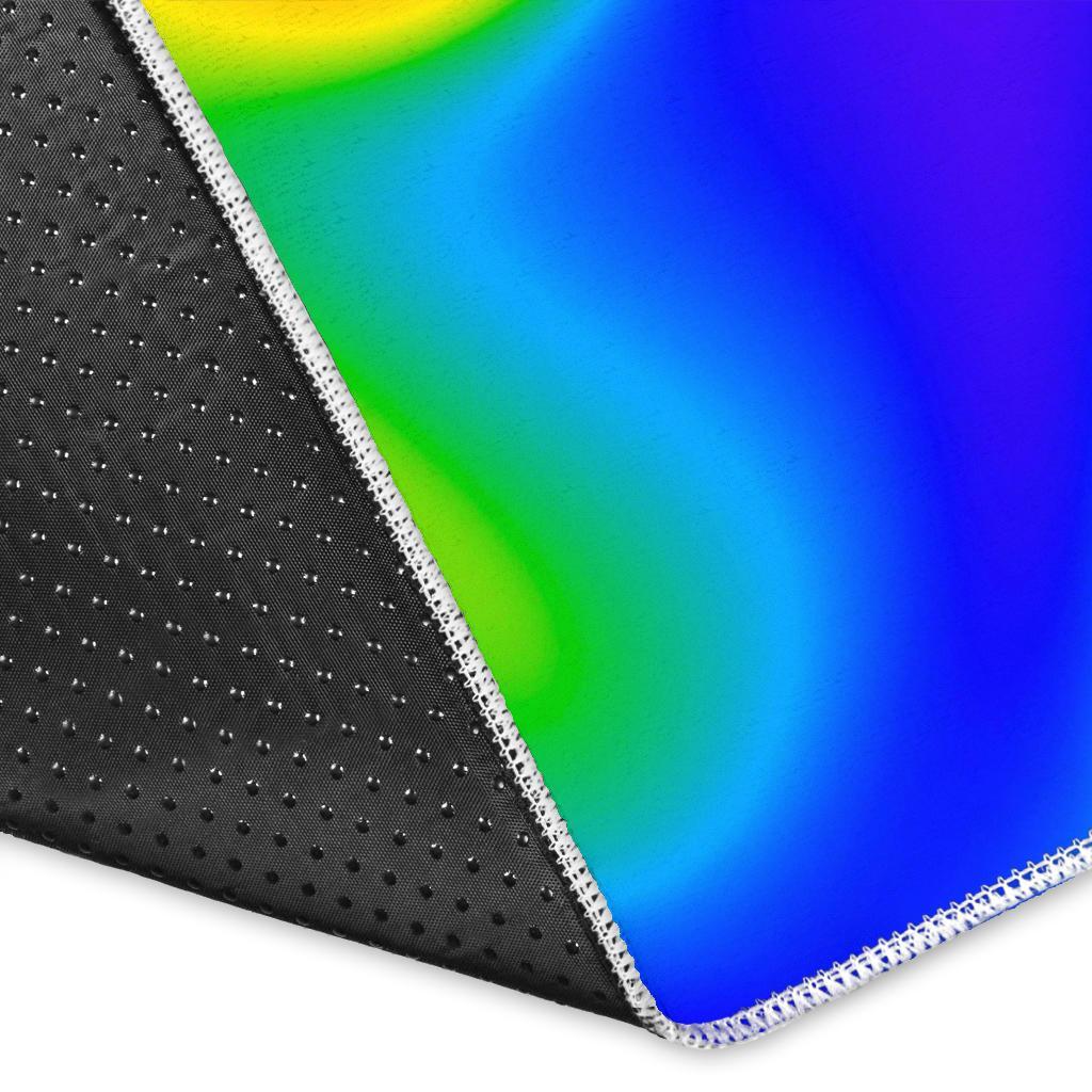 Rainbow Psychedelic Trippy Print Area Rug