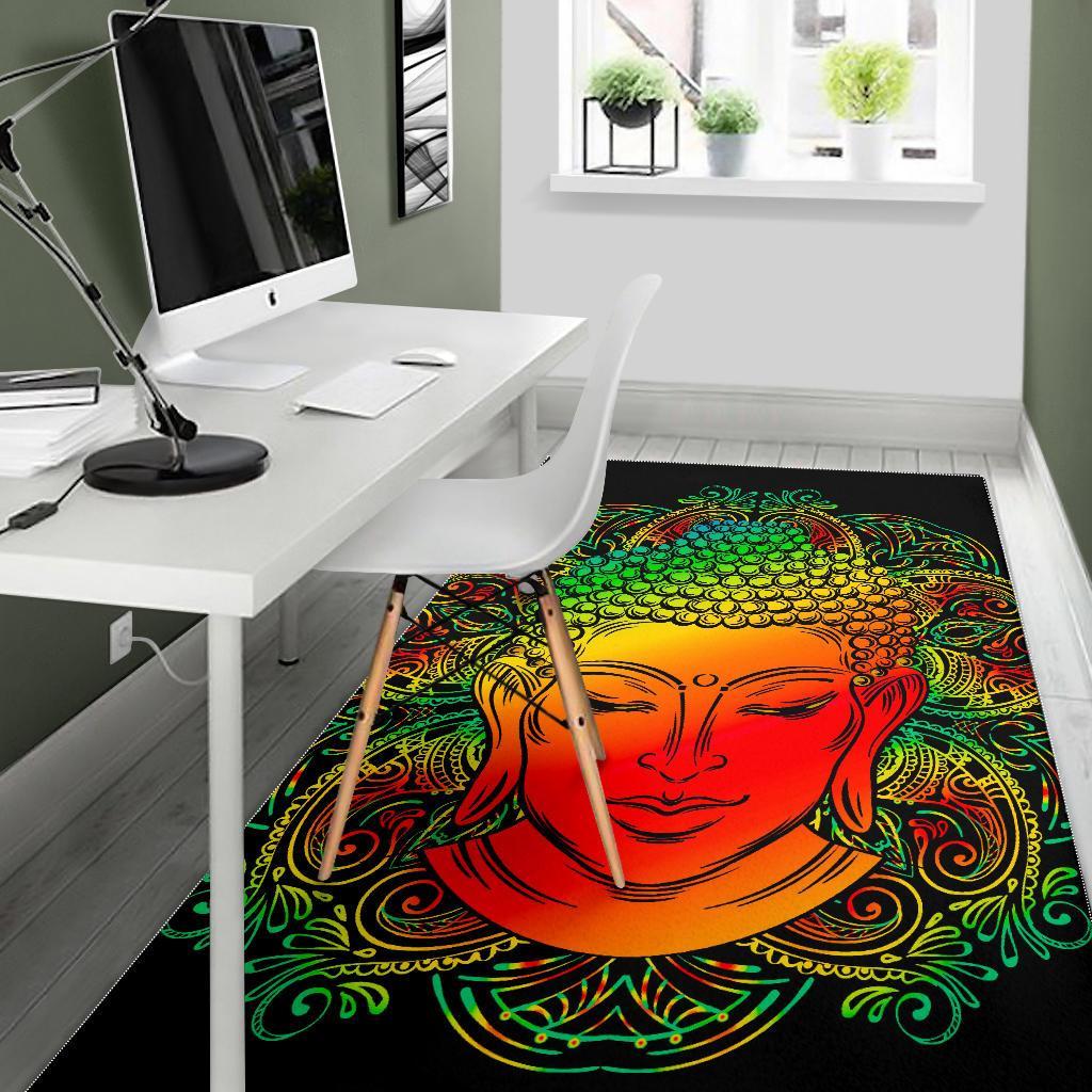 Reggae Buddha Print Area Rug