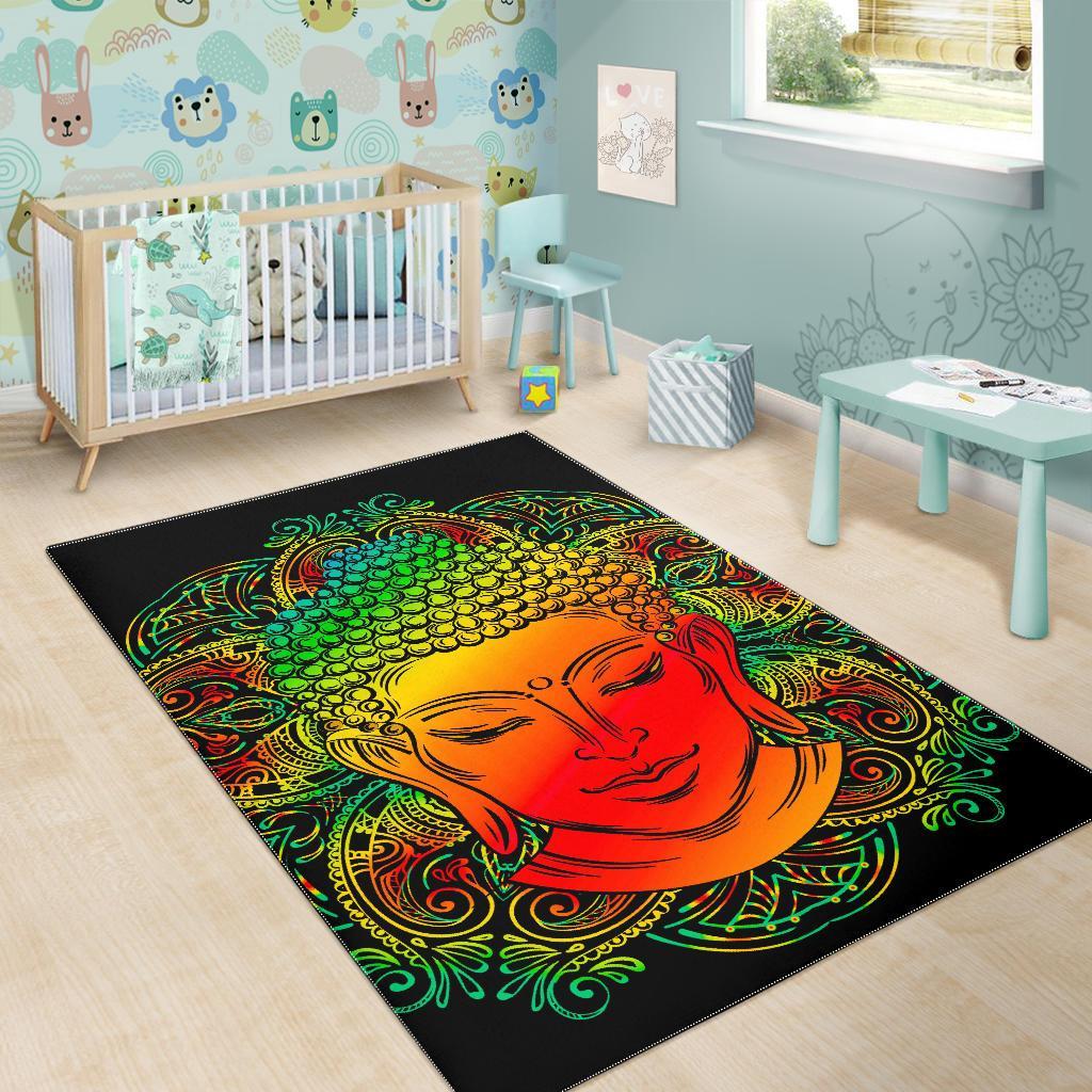 Reggae Buddha Print Area Rug