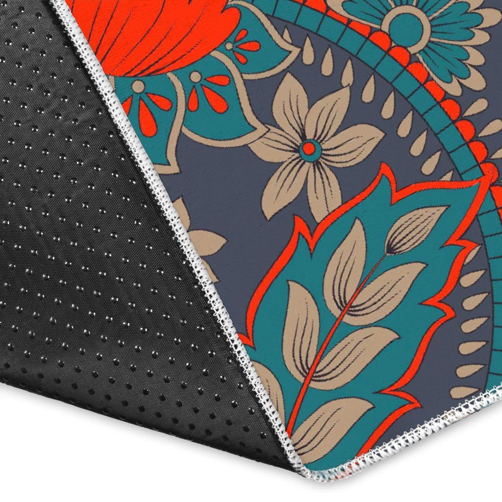 Retro Vintage Bohemian Floral Print Area Rug