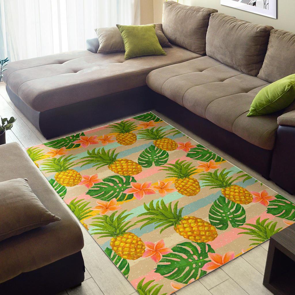Sand Beach Pineapple Pattern Print Area Rug