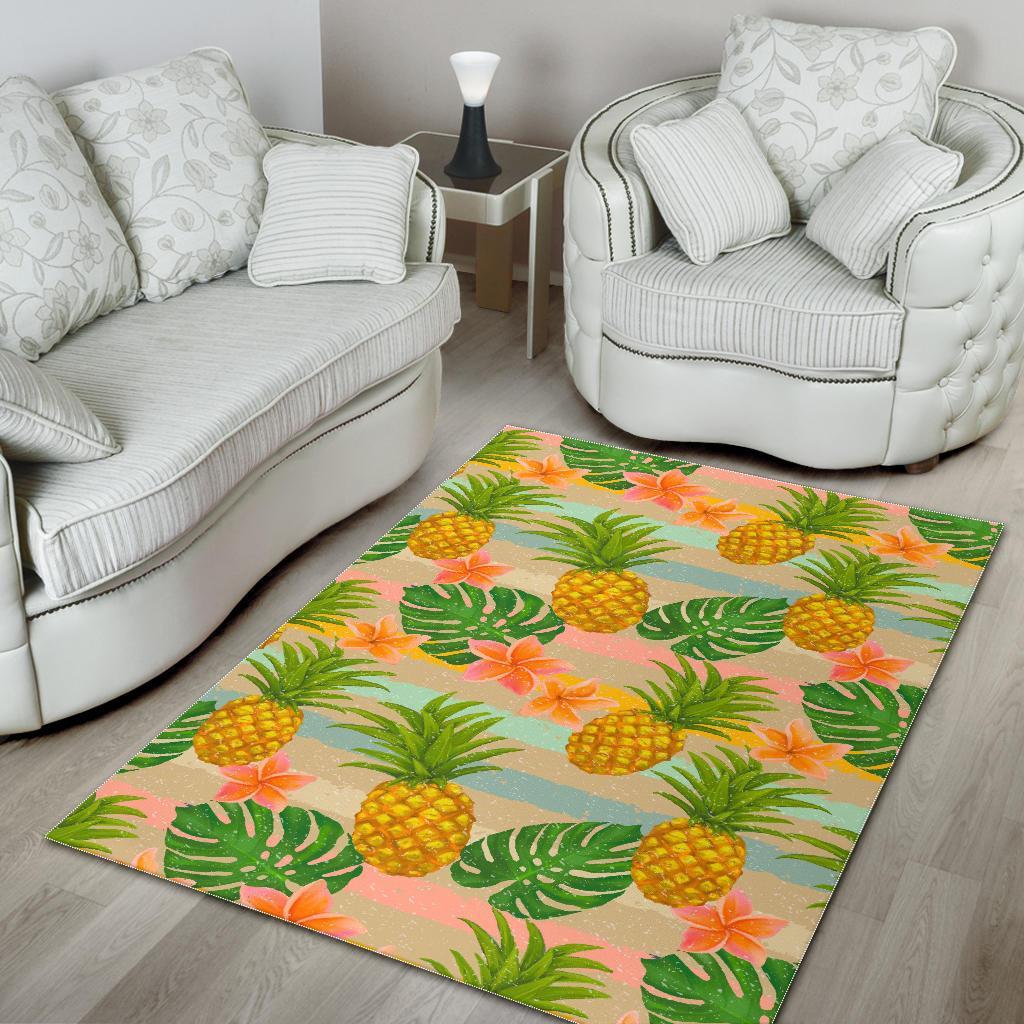 Sand Beach Pineapple Pattern Print Area Rug