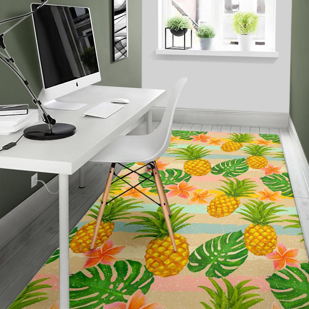 Sand Beach Pineapple Pattern Print Area Rug